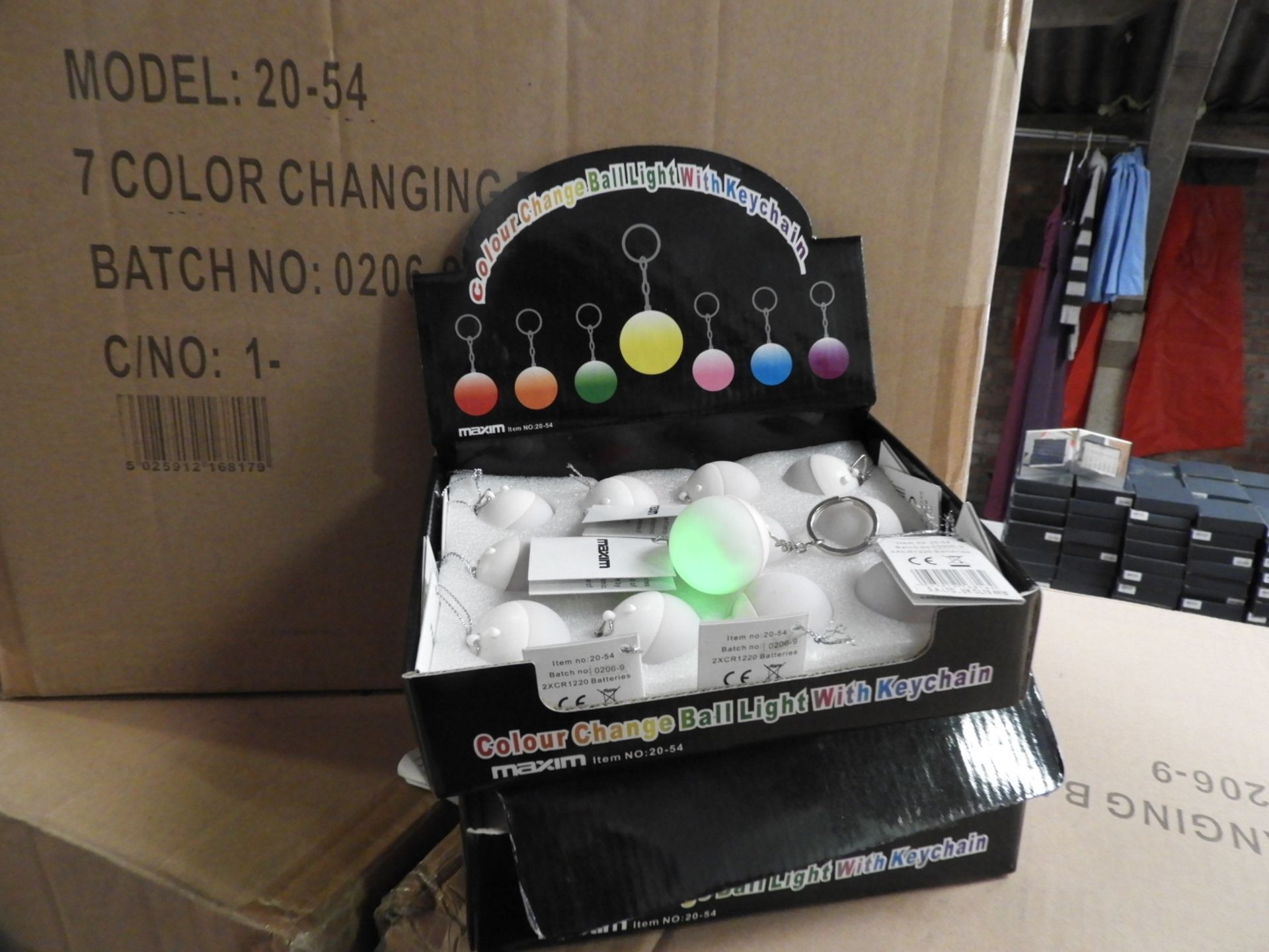 Carton of 288 Seven Colour Change Ball Light Keych