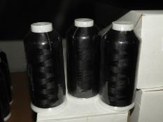 Ten Cones of Black Embroidery Thread