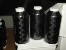 Ten Cones of Black Embroidery Thread