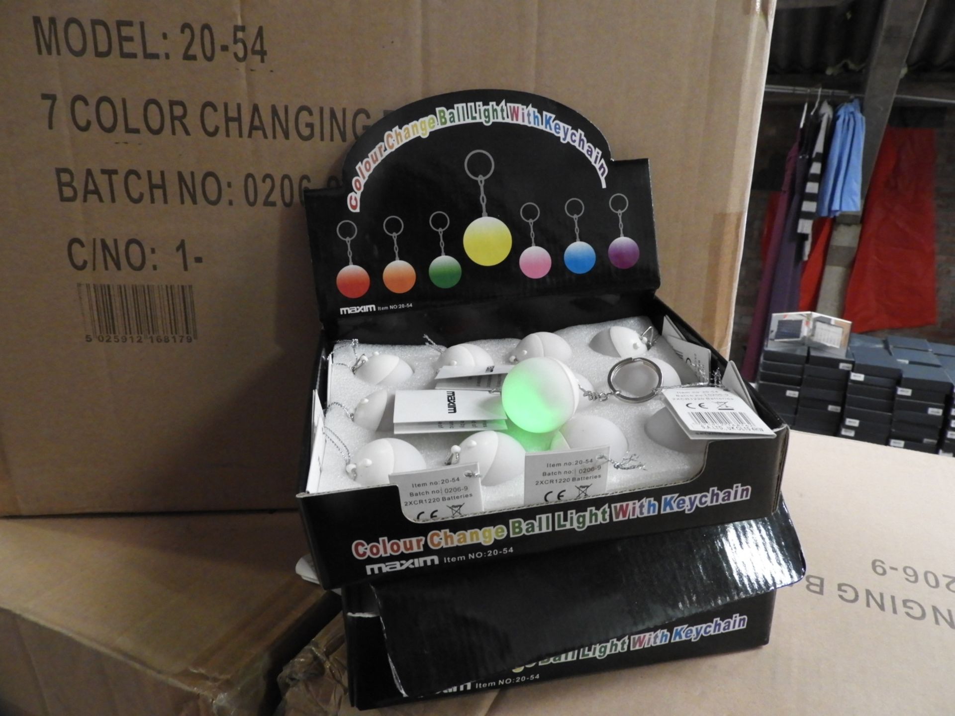 Carton of 288 Seven Colour Change Ball Light Keych