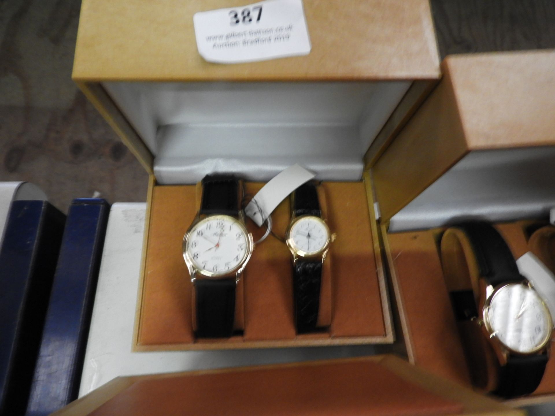 Two Pair of Ladies & Gents Wristwatches with Black