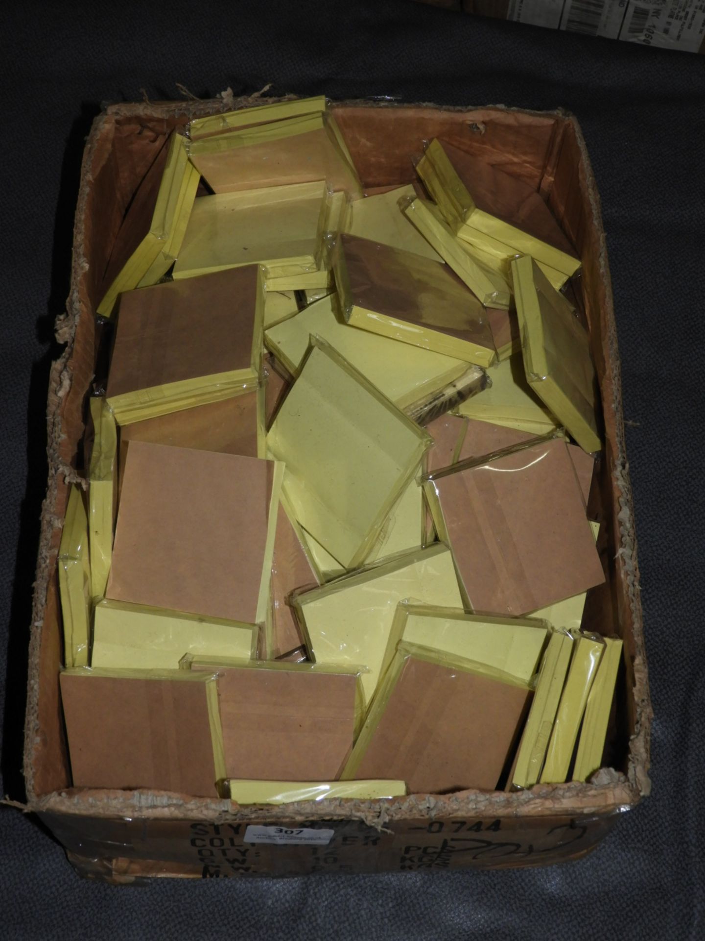 Box Containing a Quantity of Yellow Post-it Notes