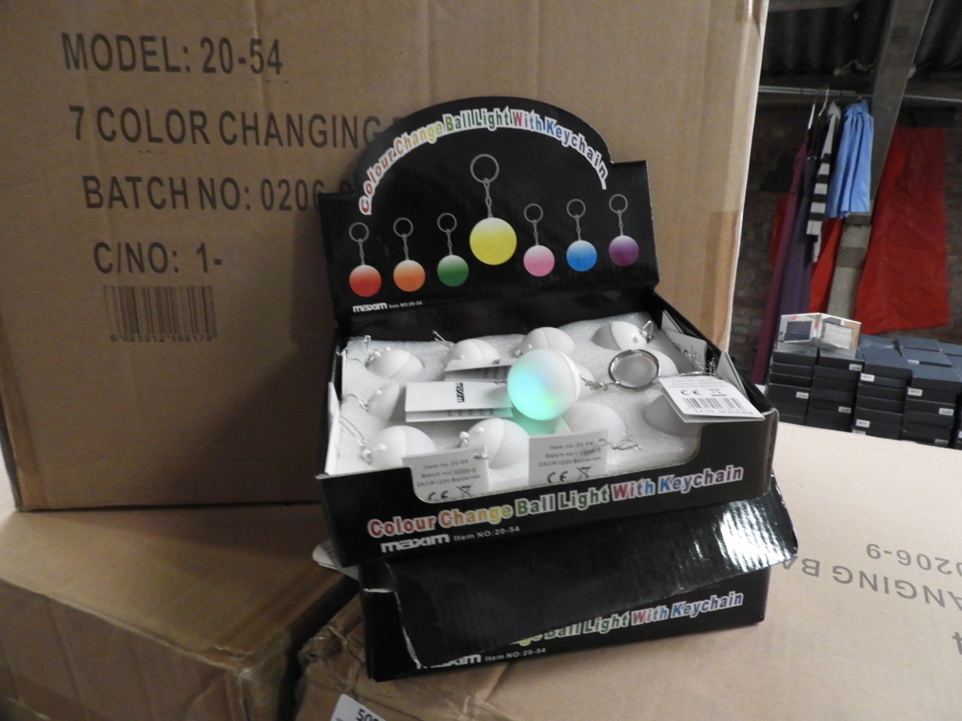 Carton of 288 Seven Colour Change Ball Light Keych