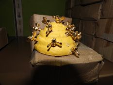 Sixteen Decorative Beehive Ornaments with Gold Col