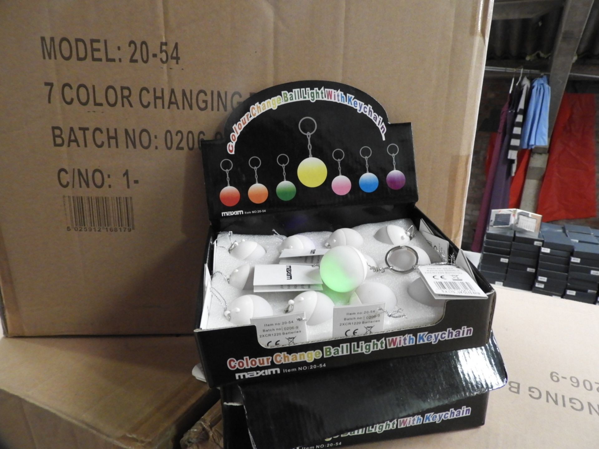 Carton of 288 Seven Colour Change Ball Light Keych