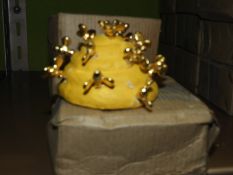 Sixteen Decorative Beehive Ornaments with Gold Col