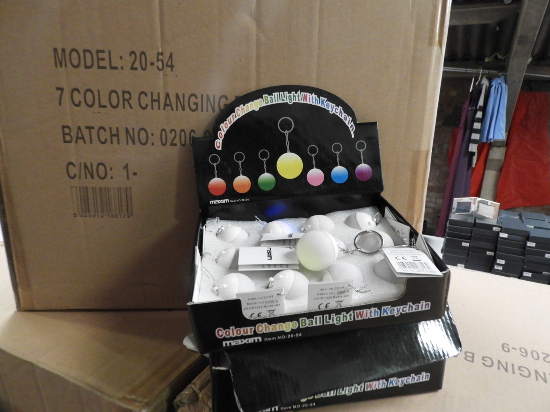 Carton of 288 Seven Colour Change Ball Light Keych