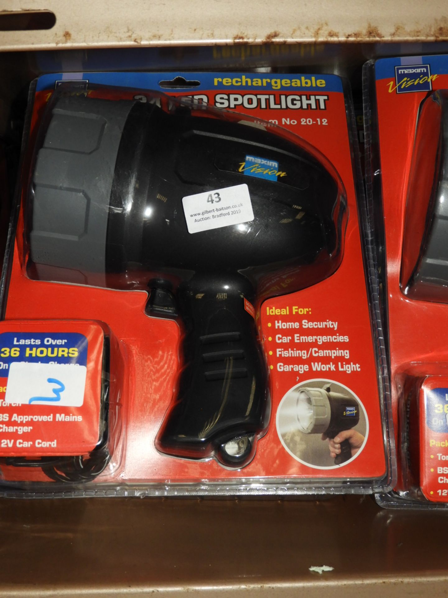 Three 24 LED Rechargeable Spotlights