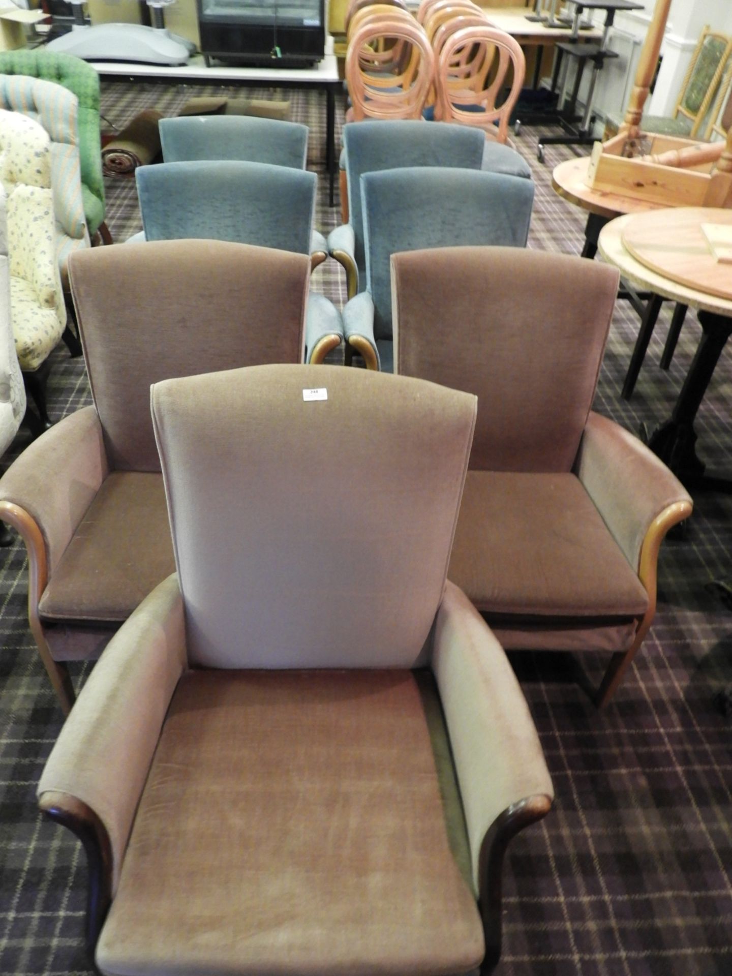 *Seven Upholstered Reception Chairs