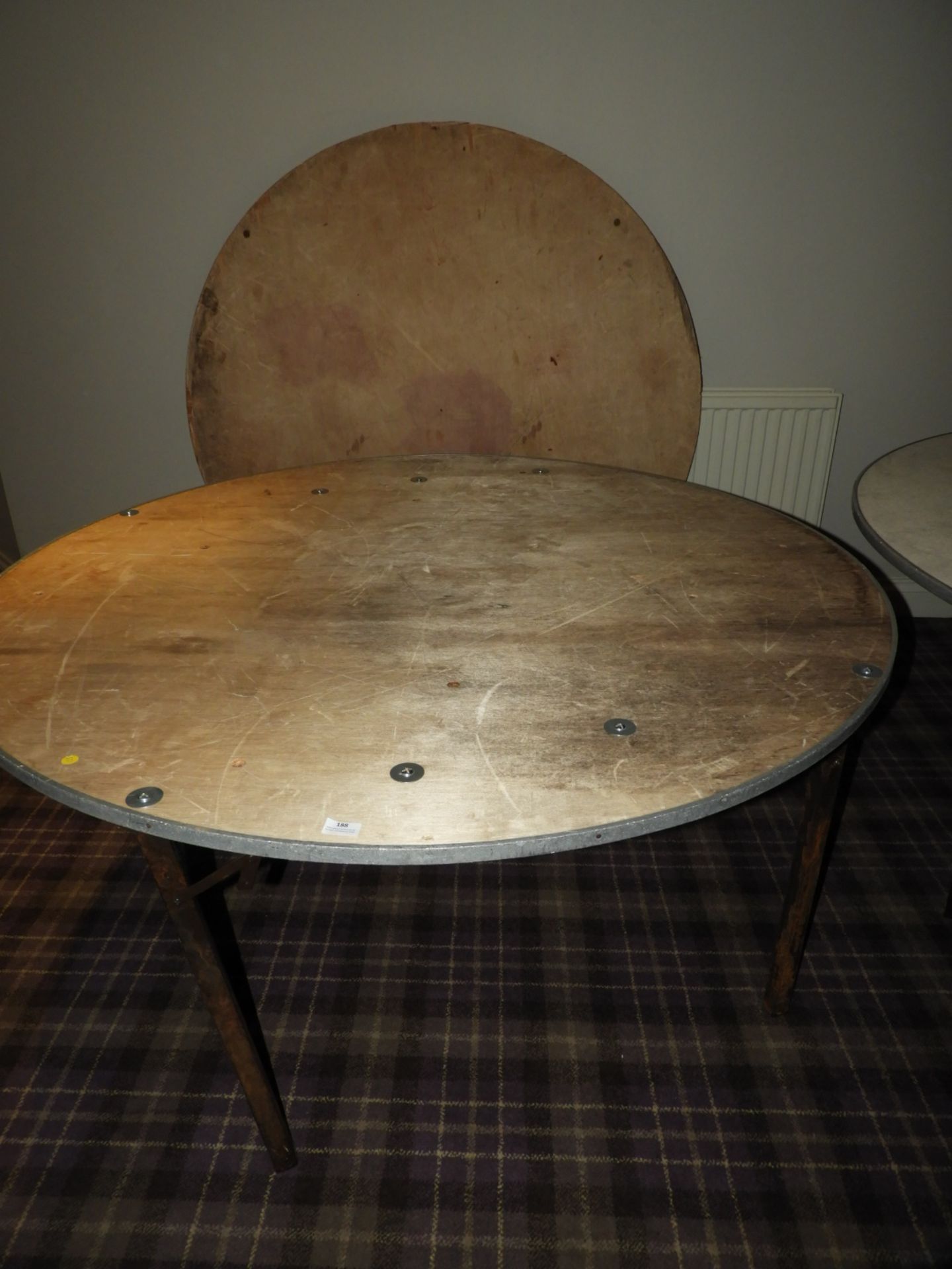 *Two Circular 60" Banqueting Tables with Folding L