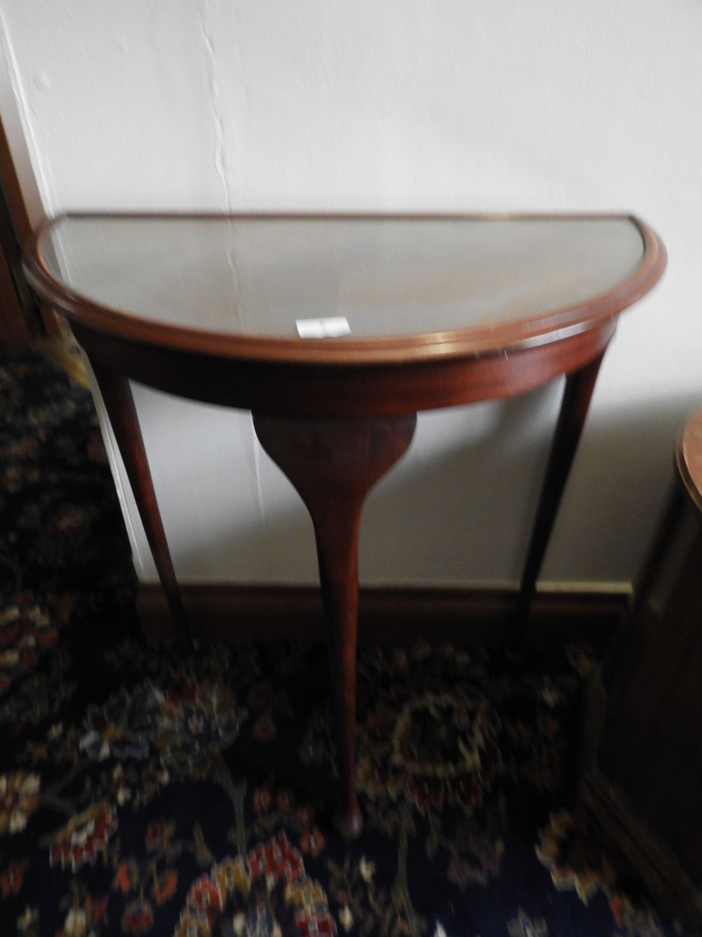 *Demilune Mahogany Hall Table on Cabriole Legs