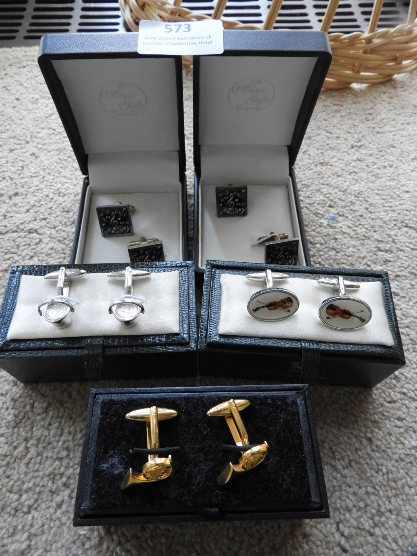 *Five Sets of Cufflinks with Musical Theme