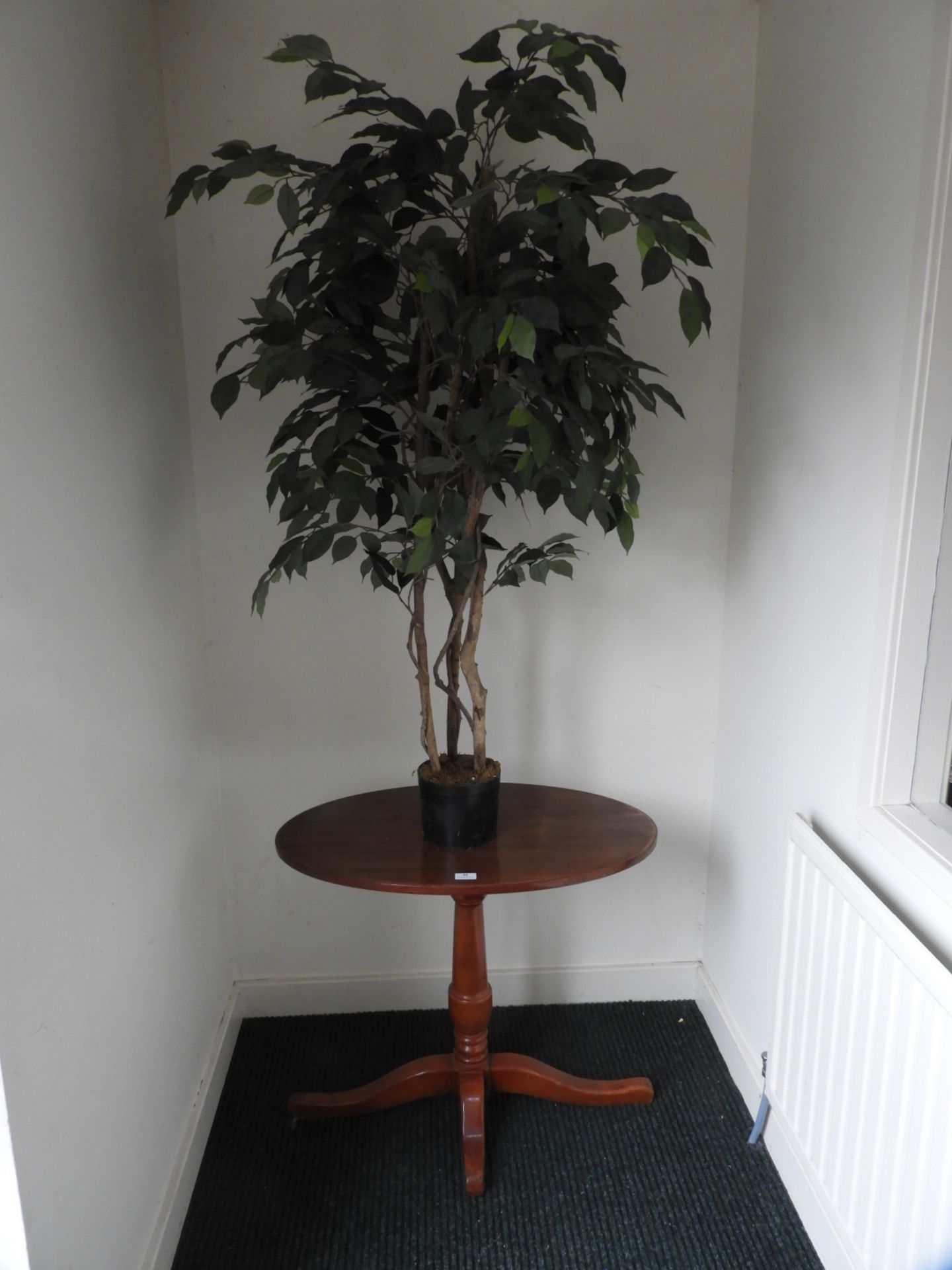 *Artificial Bay Tree in Pot on Oval Mahogany Table