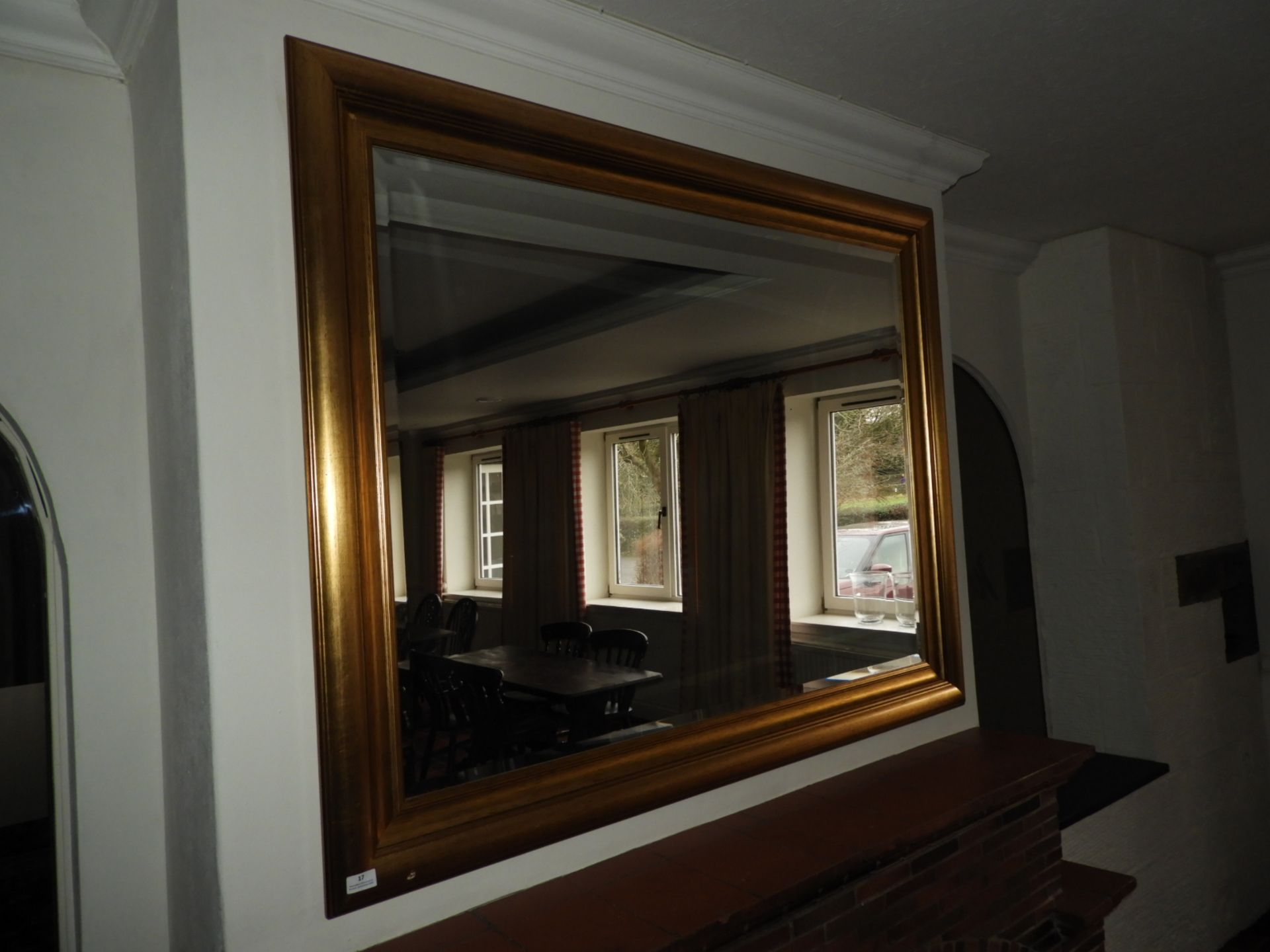 *Large Gilt Framed Bevelled Edge Mirror 140cm x115