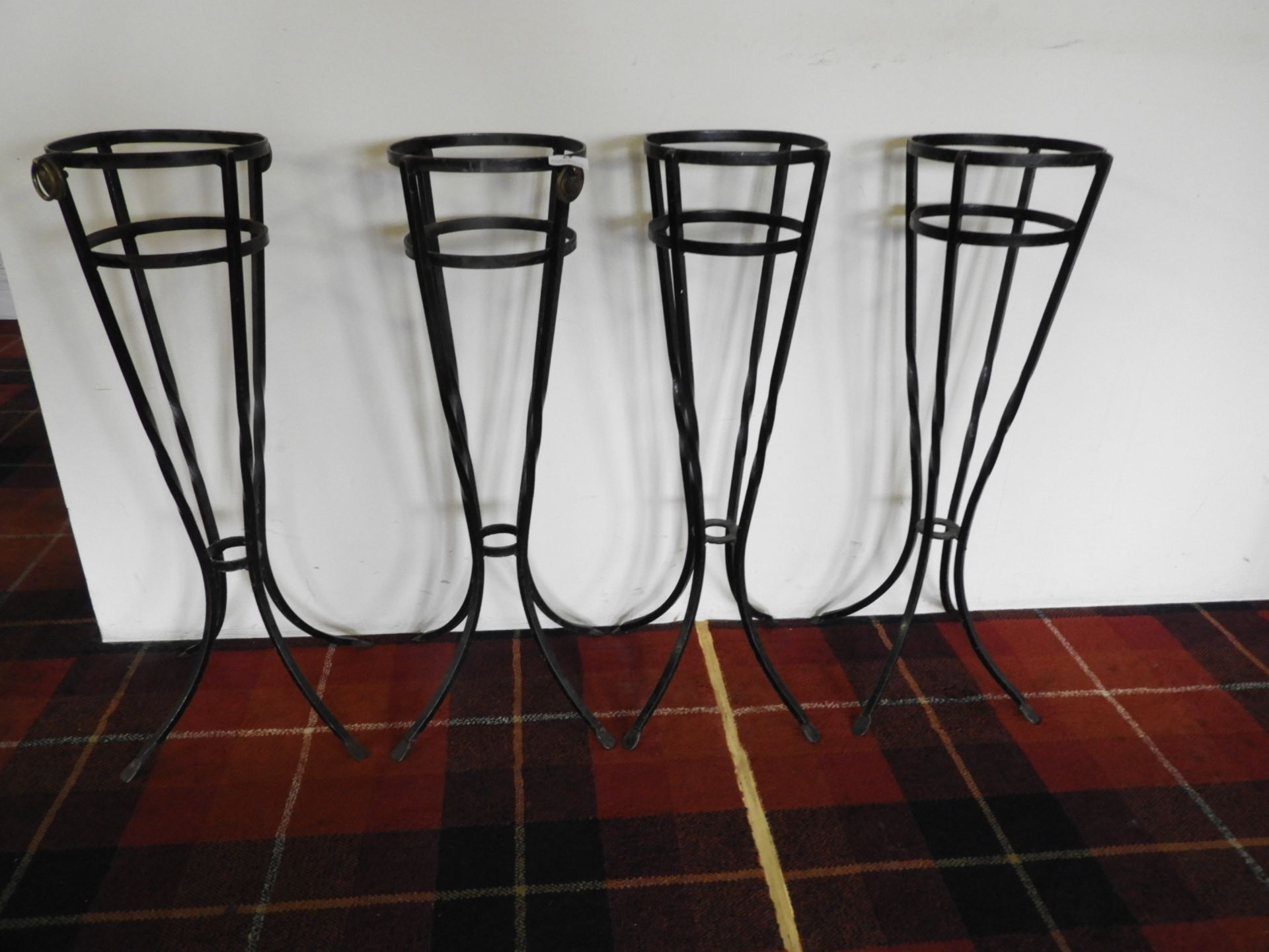 *Four Wrought Iron Wine Bucket Stands