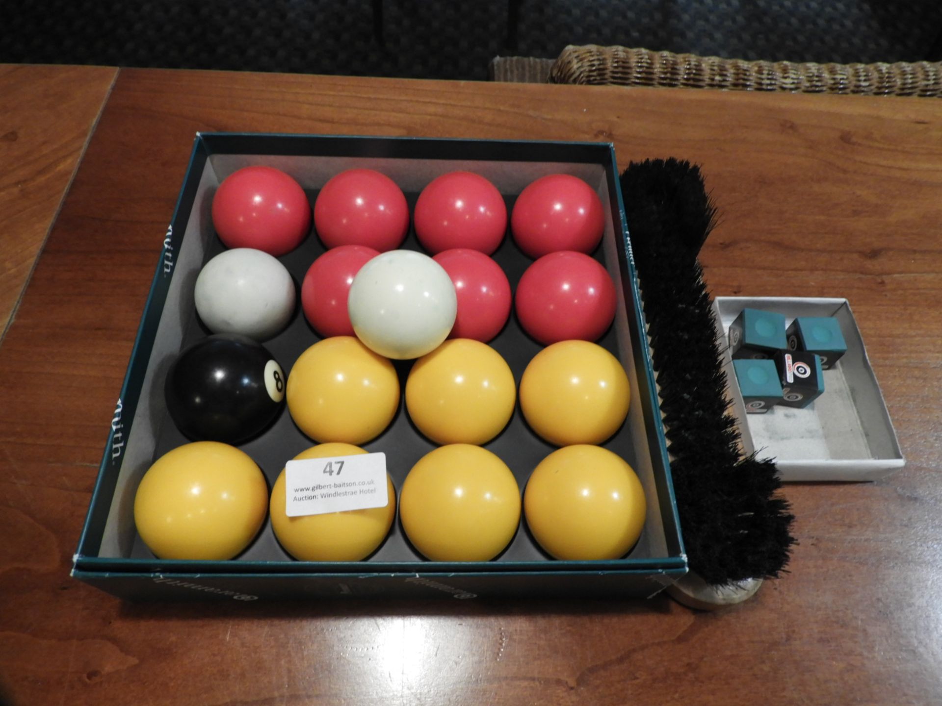 *Set of Pool Balls, Pool Table Cloth and Chalk