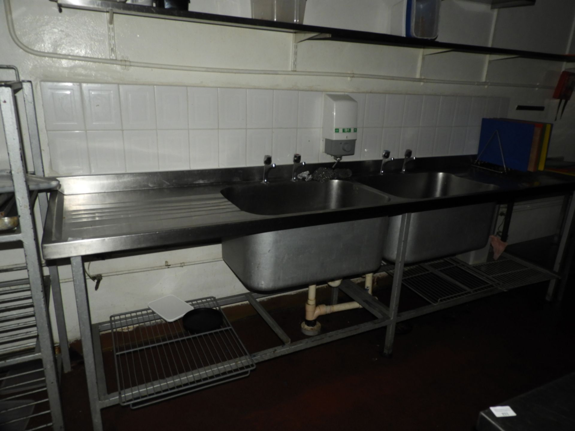 *Stainless Steel Commercial Double Sink Unit with