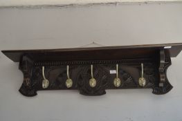 Carved Wood Wall Hanging Coat Rack