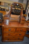 Victorian Mahogany Four Drawer Chest with Mirror