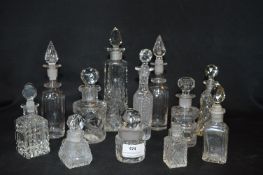 Collection of Cut Glass Scent Bottles