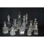 Collection of Cut Glass Scent Bottles