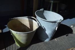 Two Galvanised Buckets