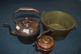 Two Copper Kettles and a Brass Jam Pan