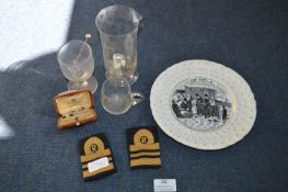 Small Collection of Glassware and a Victorian Plat
