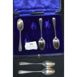 Set of Five Silver Teaspoons - London 1911, approx