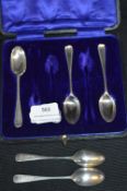 Set of Five Silver Teaspoons - London 1911, approx