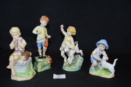 Four Royal Worcester Figurines - Children; April, June, September and October