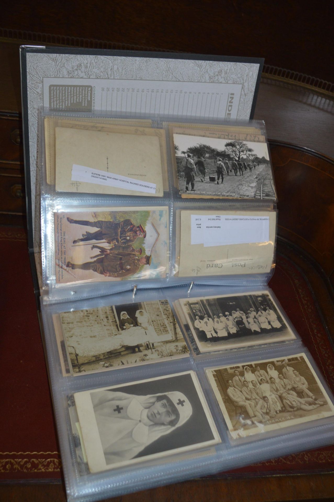 Postcard Album Containing 258 Cards and Other Items