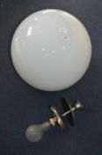 Large White Glass Globe with Light Fitting