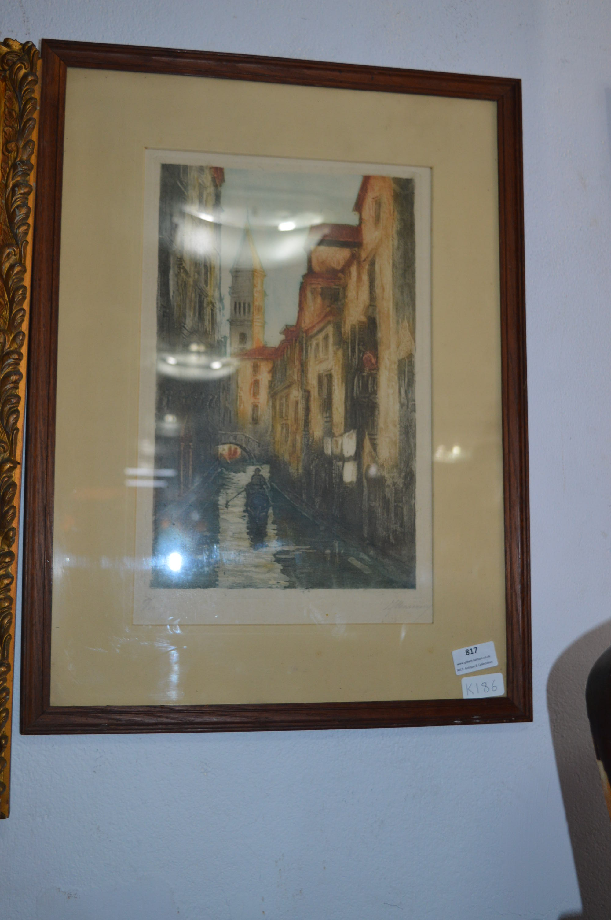 Framed Signed Jack Rigg Print - Venetian Scene