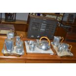 Three Trays of 1960's Picquot Ware Including Teapots, Coffee Pots, Jugs, etc.