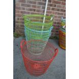 *Collection of Painted Wire Baskets