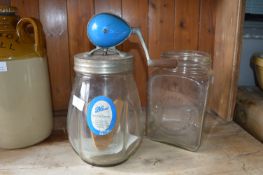 Glass Butter Churn and Glass Jar