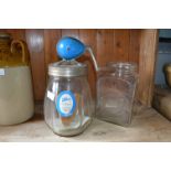 Glass Butter Churn and Glass Jar