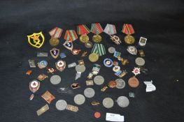 Collection of Russian Badges, Medals, etc.