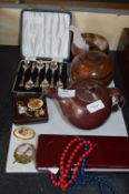Coconut Jars, Eastern Teapot, Boxed Teaspoons and