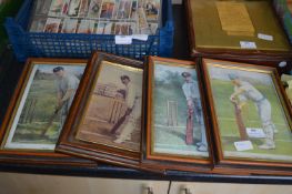 Four Vintage Cricketing Prints