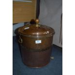 Copper Coal Bucket with Brass Features
