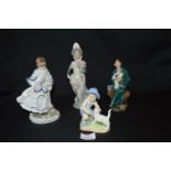 Four Porcelain Figurines Including One Coalport