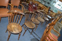 Six Victorin Bobbin Turned Pub Chairs
