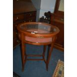 Small Oval Inlaid Display Cabinet