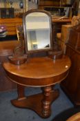 Victorian Mahogany Half Moon Dressing Table with Mirror