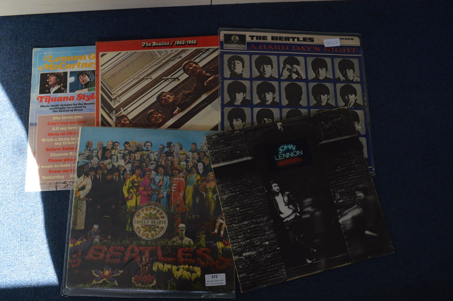 Five First Pressing Beatles Records Including Sarg