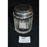 Glass Jar with Hallmarked Silver Lid - Birmingham