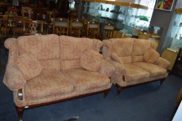 Two Upholstered Two Seat Settees