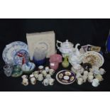 Box of Miscellaneous Pottery and Glassware Including Royal Worcester, etc.